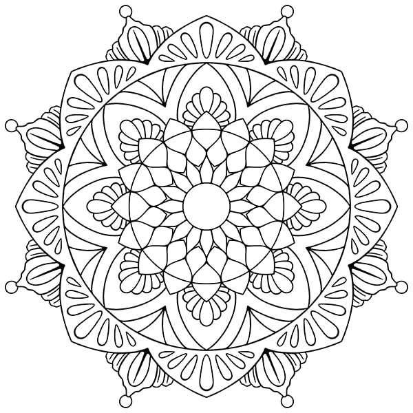 Floral Hindi Mandala Coloring Page