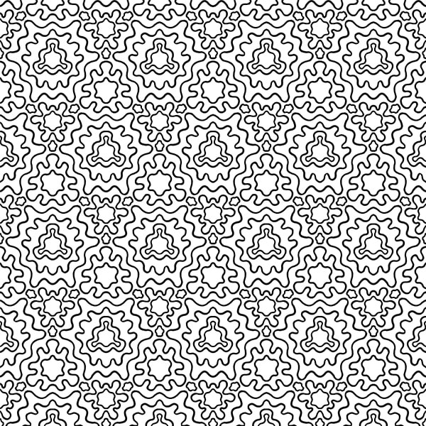 Abstract Splatter Fractal Mandala Coloring Page