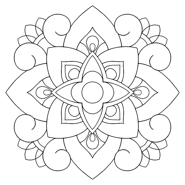 Simple Abstract Mandala Coloring Page