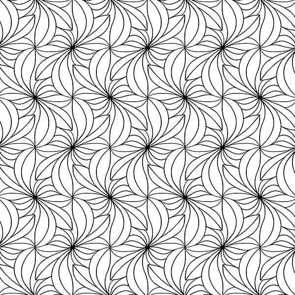 Abstract Spiral Fractals Coloring Page