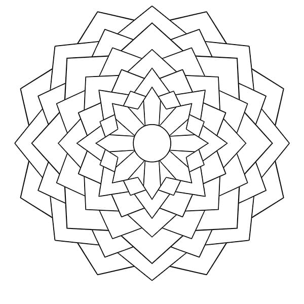 Easy Multi-Star Mandala Coloring Page