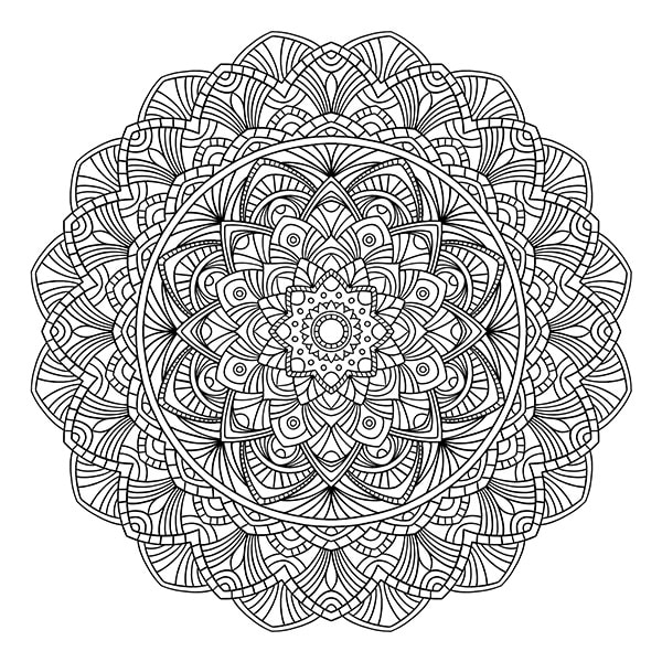 Classic Rounded Star Mandala Coloring Page