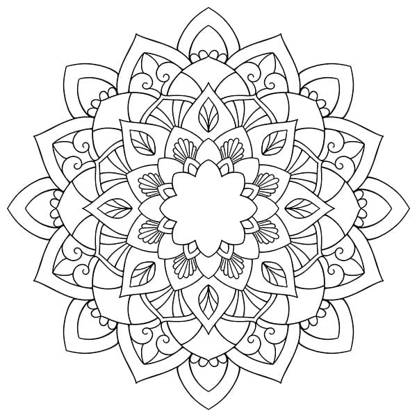Hindu-Style Mandala Coloring Page