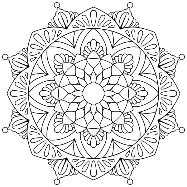 Floral Hindi Mandala Coloring Page