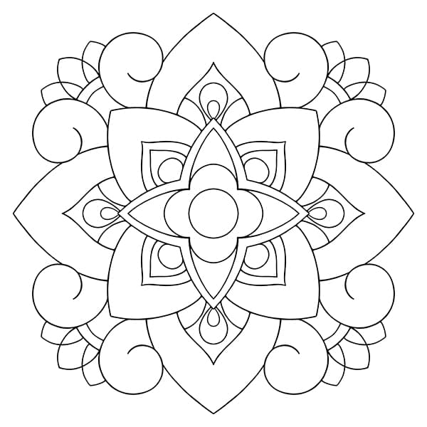 Simple Abstract Mandala Coloring Page