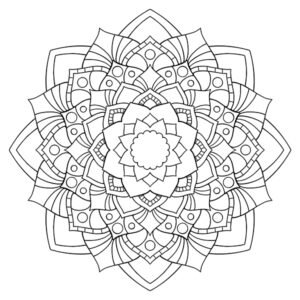 Loop-Style Lotus Mandala Coloring Page Image