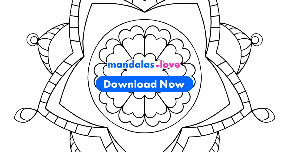 Easy 5-Face Mandala Coloring Page - Beginner-Friendly Design