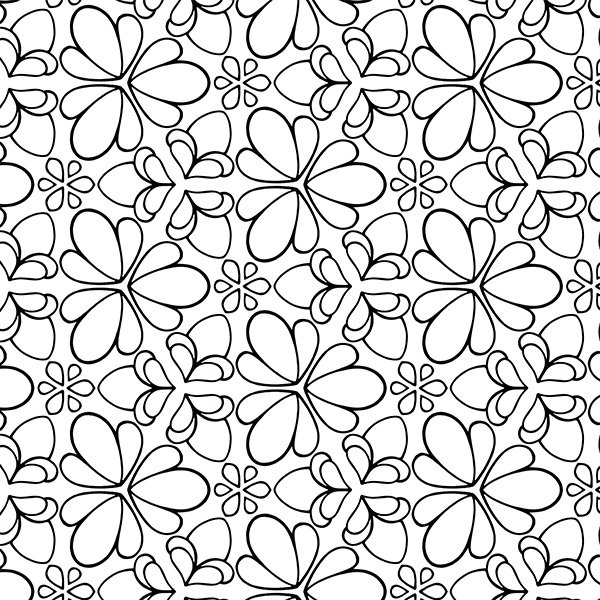 Geometric Zentangle Fractal Coloring Page Image