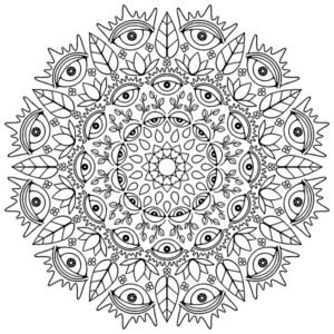 Emotional Eyes Mandala Coloring Page Image