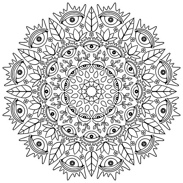 Emotional Eyes Mandala Coloring Page Image