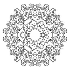 Floral Mandala Coloring Page Image