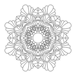 Loop-Style Lotus Mandala Coloring Page Image