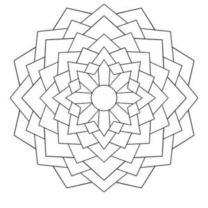 Easy Multi-Star Mandala Coloring Page Image