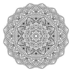 Classic Rounded Star Mandala Coloring Page Image