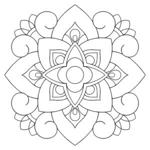 Simple Abstract Mandala Coloring Page Image