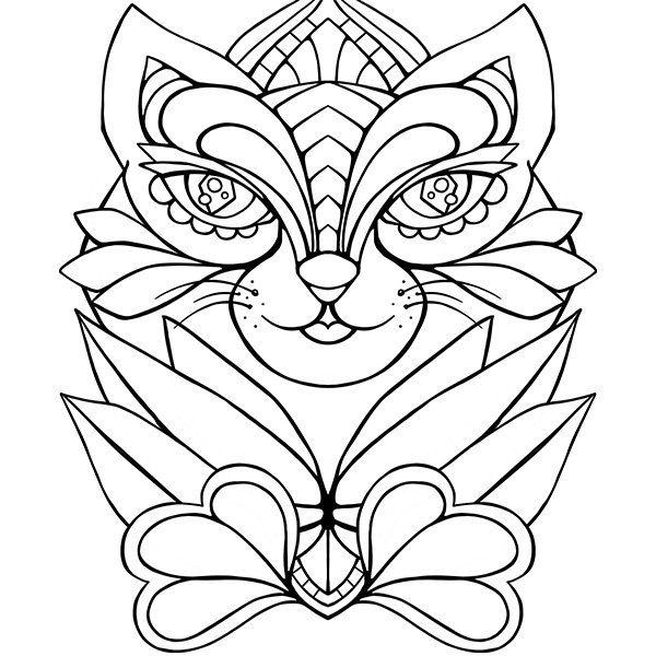 Abstract Zentangle Cat Image