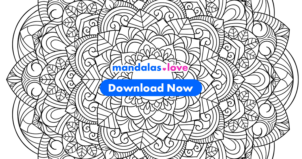 Tibetan Mandala with Leaves Coloring Page - Serene and Detailed