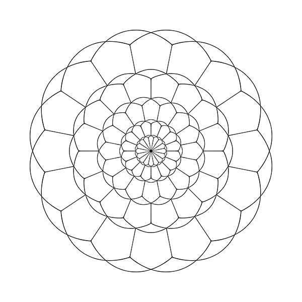 Simple Geometrical Mandala Coloring Page - Image