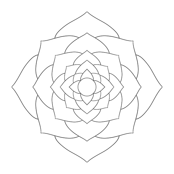 Simple Lotus Mandala Coloring Page - Easy for Beginners Image