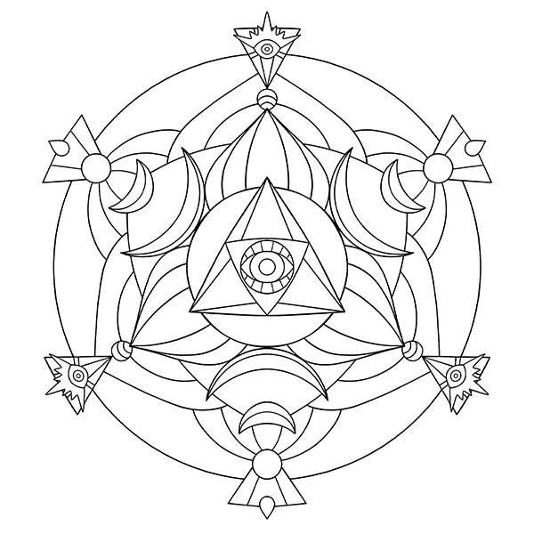 Sacred Geometry Mandala Coloring Page