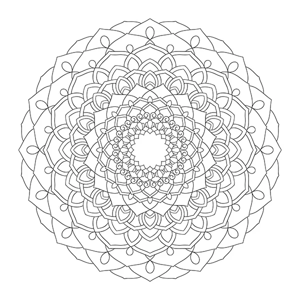 Lotus Petal Mandala Coloring Page