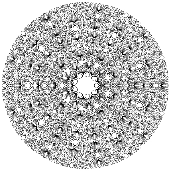 Blooming Lotus Garden Mandala Circle