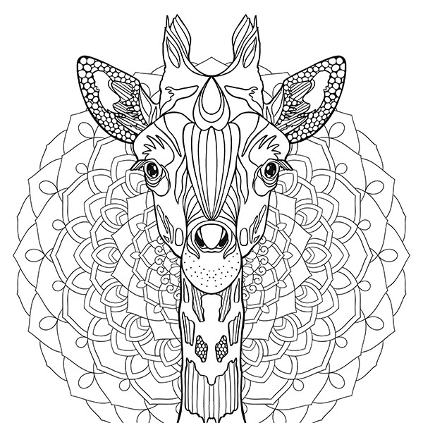 Majestic Giraffe Mandala Portrait Design