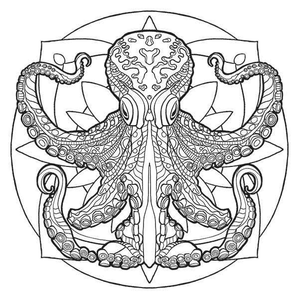 Majestic Octopus Mandala Ocean Design