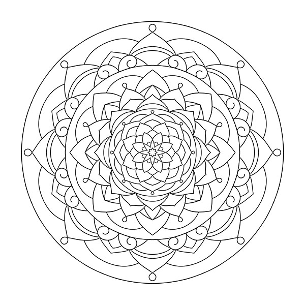 Blooming Lotus Spiral Meditation Mandala