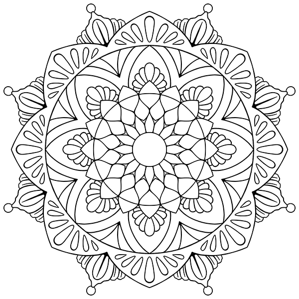 Mandala Geometric Diamonds Scalloped Fans